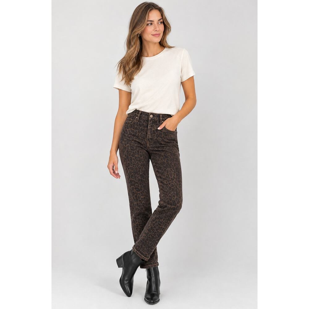 Wit & Wisdom Jeans Ab Solution Leopard Print Straight Leg Pants - Picture 14 of 14